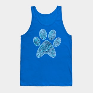 Zen Paw Print Blue Tank Top